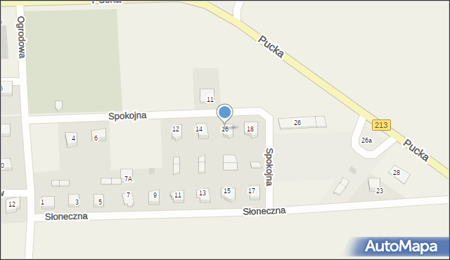 Starzyno, Spokojna, 16, mapa Starzyno