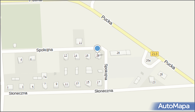 Starzyno, Spokojna, 18, mapa Starzyno