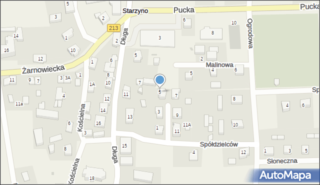 Starzyno, Spółdzielców, 5, mapa Starzyno