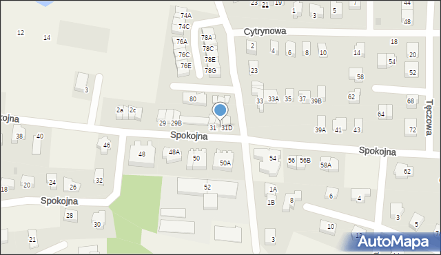 Straszyn, Spokojna, 31C, mapa Straszyn