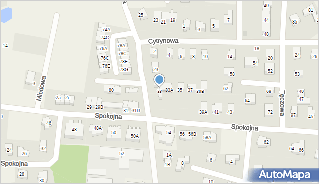 Straszyn, Spokojna, 33, mapa Straszyn