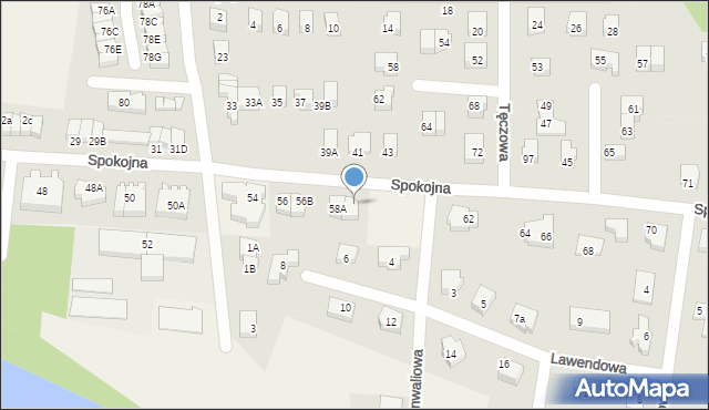 Straszyn, Spokojna, 58B, mapa Straszyn