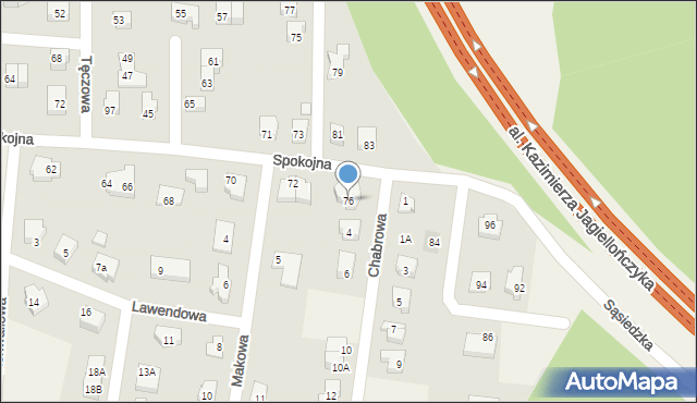 Straszyn, Spokojna, 76, mapa Straszyn