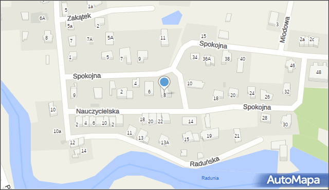 Straszyn, Spokojna, 8, mapa Straszyn