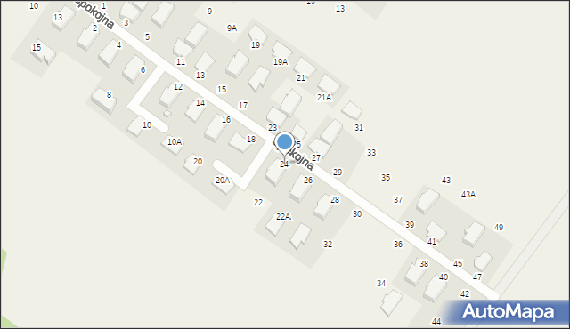 Strzelce Górne, Spokojna, 24, mapa Strzelce Górne