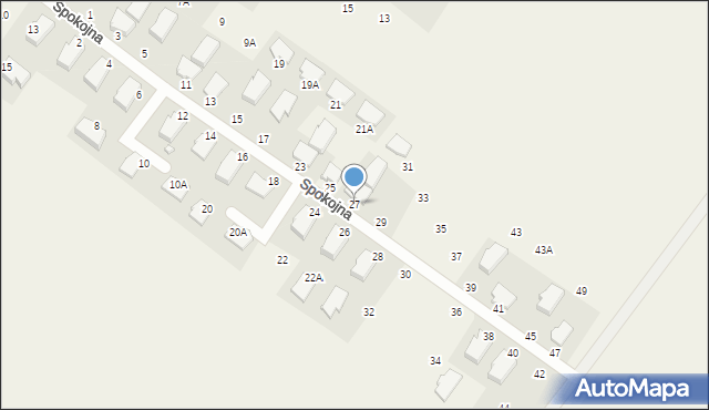 Strzelce Górne, Spokojna, 27, mapa Strzelce Górne