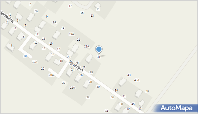 Strzelce Górne, Spokojna, 31, mapa Strzelce Górne