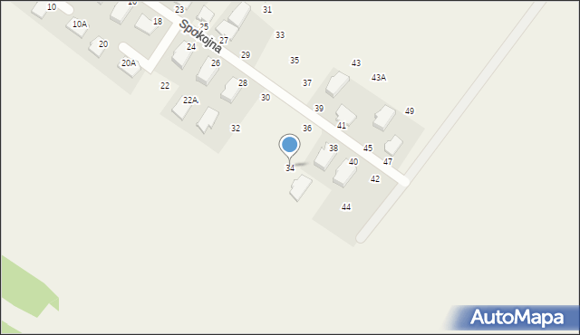 Strzelce Górne, Spokojna, 34, mapa Strzelce Górne