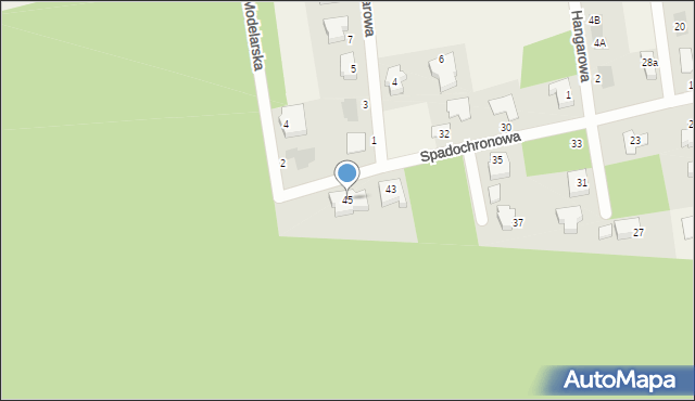 Strzyżewice, Spadochronowa, 45, mapa Strzyżewice