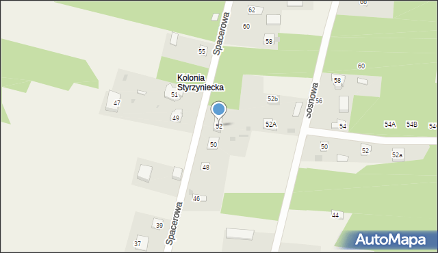 Styrzyniec, Spacerowa, 52, mapa Styrzyniec