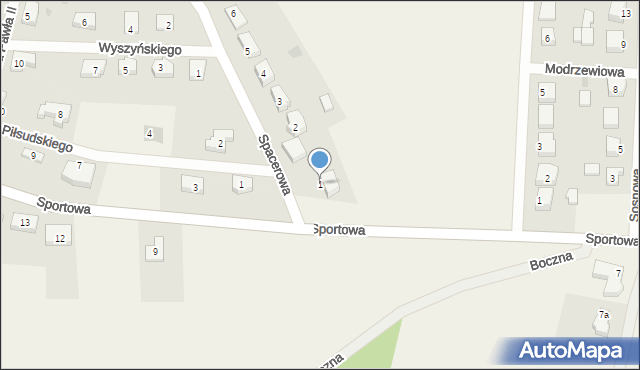 Subkowy, Spacerowa, 1, mapa Subkowy