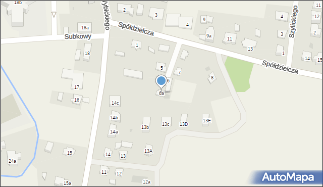 Subkowy, Spółdzielcza, 6a, mapa Subkowy