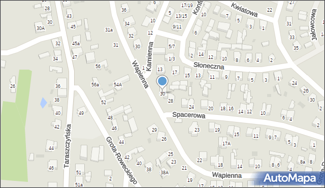 Sulejów, Spacerowa, 30, mapa Sulejów