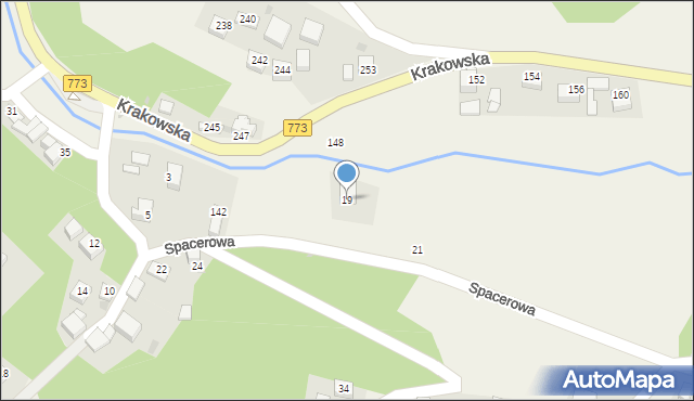 Sułoszowa, Spacerowa, 19, mapa Sułoszowa