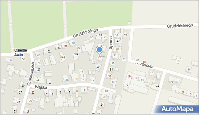 Swarzędz, Sporna, 21, mapa Swarzędz