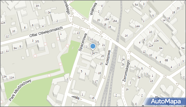 Świdnica, Spacerowa, 1A, mapa Świdnicy