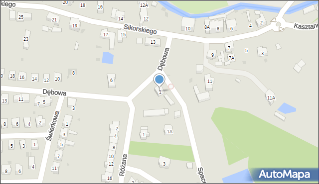 Świebodzice, Spacerowa, 1, mapa Świebodzice