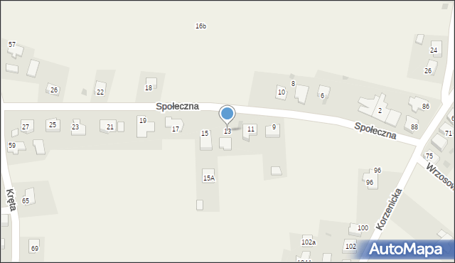 Świerczyniec, Społeczna, 13, mapa Świerczyniec