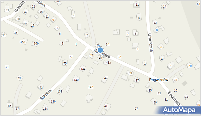 Świerzowa Polska, Sportowa, 43, mapa Świerzowa Polska