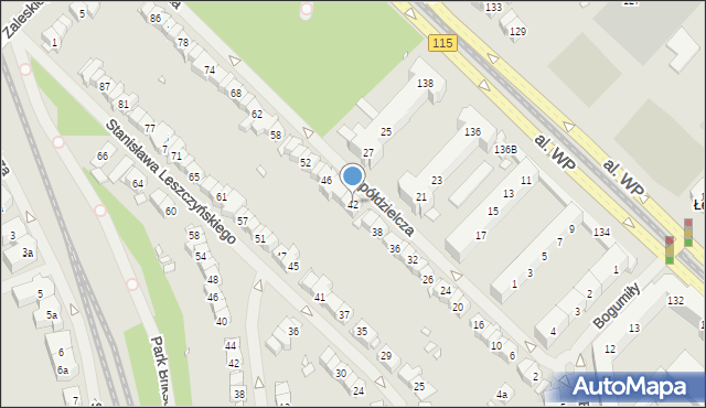 Szczecin, Spółdzielcza, 42, mapa Szczecina