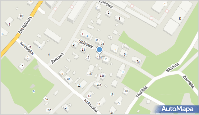 Szczecin, Spiżowa, 11a, mapa Szczecina