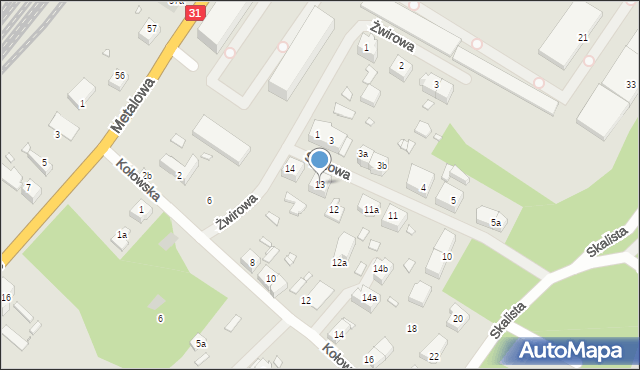 Szczecin, Spiżowa, 13, mapa Szczecina