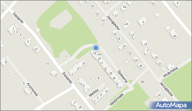 Szczecin, Śpiewna, 14, mapa Szczecina