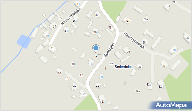 Szczecin, Spokojna, 1, mapa Szczecina