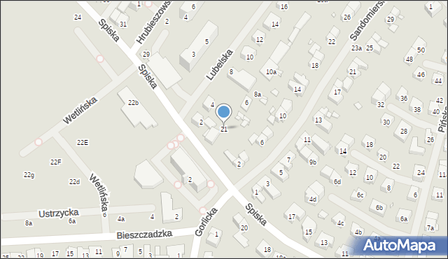 Szczecin, Spiska, 21, mapa Szczecina