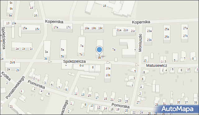 Szczecinek, Spółdzielcza, 9b, mapa Szczecinek