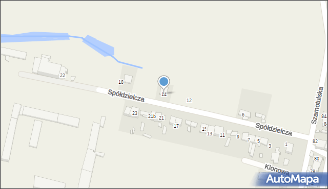 Szczuczyn, Spółdzielcza, 14, mapa Szczuczyn