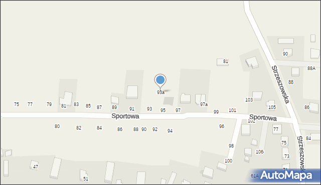 Szewce, Sportowa, 93a, mapa Szewce