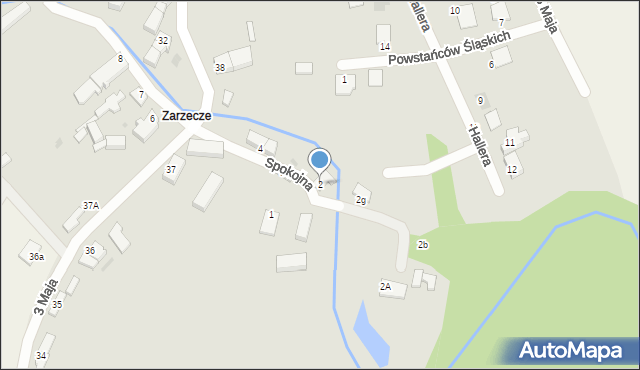 Szprotawa, Spokojna, 2, mapa Szprotawa