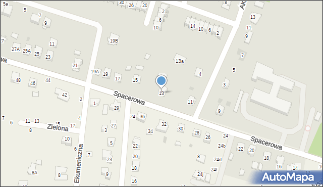 Tarnów, Spacerowa, 13, mapa Tarnów