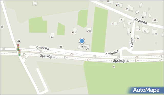 Tarnów, Spokojna, 27, mapa Tarnów