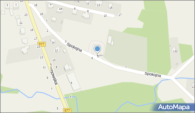 Tarnowiec, Spokojna, 5, mapa Tarnowiec