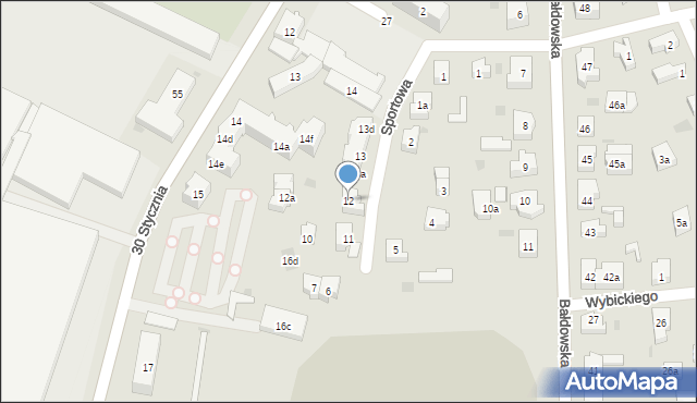Tczew, Sportowa, 12, mapa Tczew
