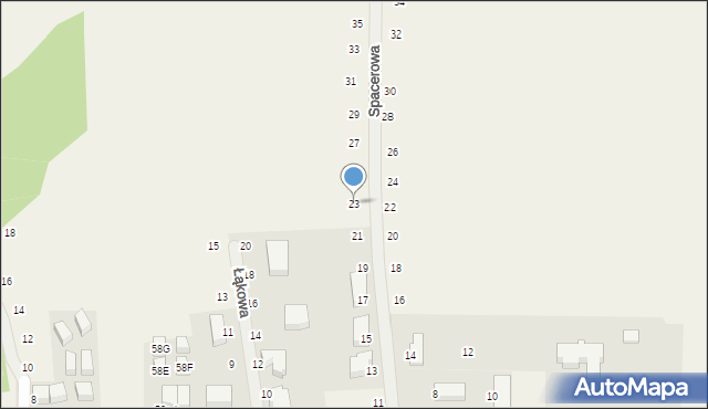 Tomaszowice, Spacerowa, 23, mapa Tomaszowice