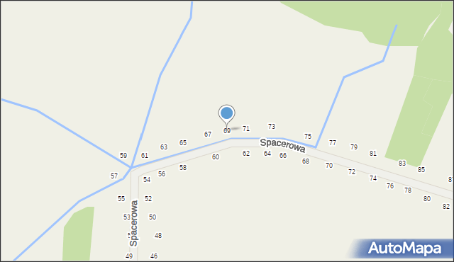 Tomaszowice, Spacerowa, 69, mapa Tomaszowice