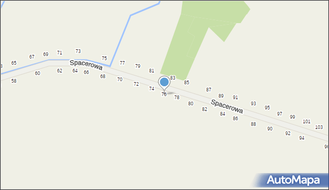 Tomaszowice, Spacerowa, 76, mapa Tomaszowice