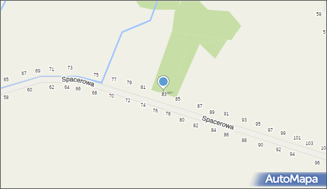 Tomaszowice, Spacerowa, 83, mapa Tomaszowice