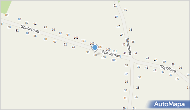 Tomaszowice, Spacerowa, 98, mapa Tomaszowice