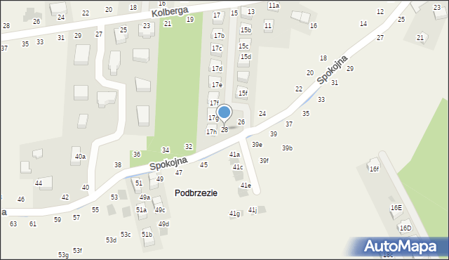 Tomaszowice, Spokojna, 28, mapa Tomaszowice