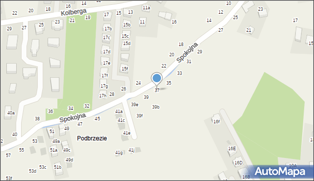 Tomaszowice, Spokojna, 37, mapa Tomaszowice