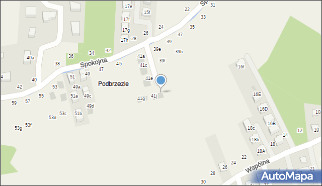 Tomaszowice, Spokojna, 41k, mapa Tomaszowice