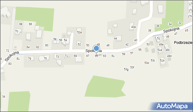 Tomaszowice, Spokojna, 65, mapa Tomaszowice