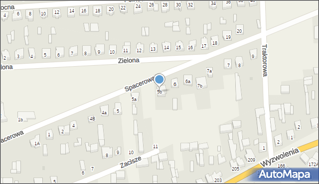 Trębaczew, Spacerowa, 5b, mapa Trębaczew