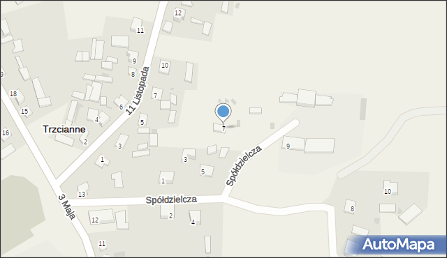 Trzcianne, Spółdzielcza, 7, mapa Trzcianne