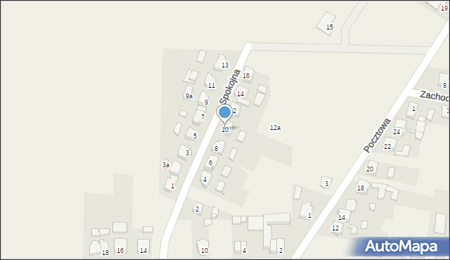 Trzcinica, Spokojna, 10, mapa Trzcinica