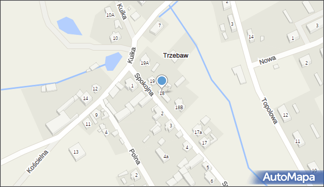 Trzebaw, Spokojna, 18, mapa Trzebaw